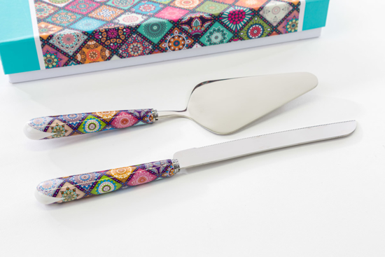 Immagine di PALA E COLTELLO TORTA SET 2 PZ. CON ASTUCCIO GIPSY