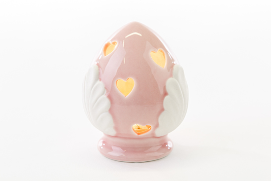 Immagine di POMO PORCELLANA CON LED ROSA11xh.15CM