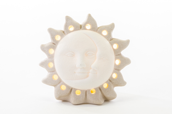 Immagine di SOLE E LUNA PORCELLANA CON LED 9,5x6xh.9 CM