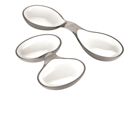 Immagine di CONTENITORI ANTIPASTIERA SET 2 PEZZI LINEA VINTAGE COLORE GRIGIO CIELO