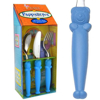 Immagine di POSATE BIMBO SET 3 PEZZI PAPPALLEGRA COLORE AZZURRO 63
