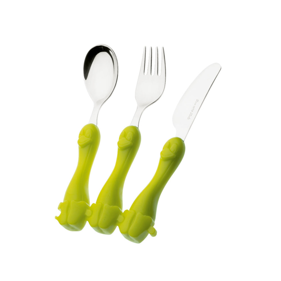 Immagine di POSATE BIMBO SET 3 PEZZI PINGO VERDE 69