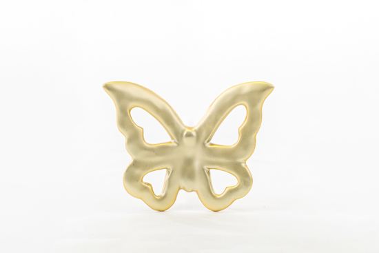 Immagine di FARFALLA CALAMITA PORCELLANA COLORE ORO 6 PEZZI