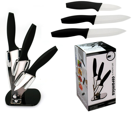 Immagine di SET 3 PEZZI COLTELLI CON CEPPO