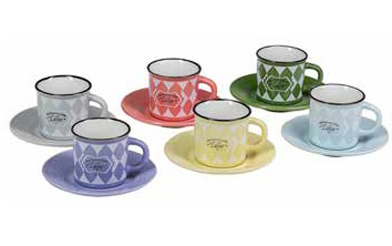 Immagine di CONFEZIONE 6 PEZZI TAZZE CAFFE' CON SOTTO TAZZA