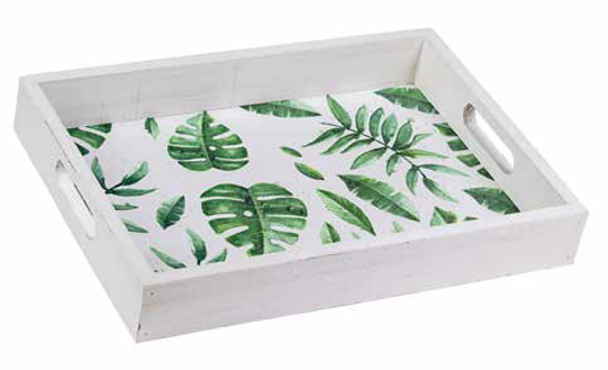 Immagine di VASSOIO TROPICAL LEAVES IN LEGNO 40X30