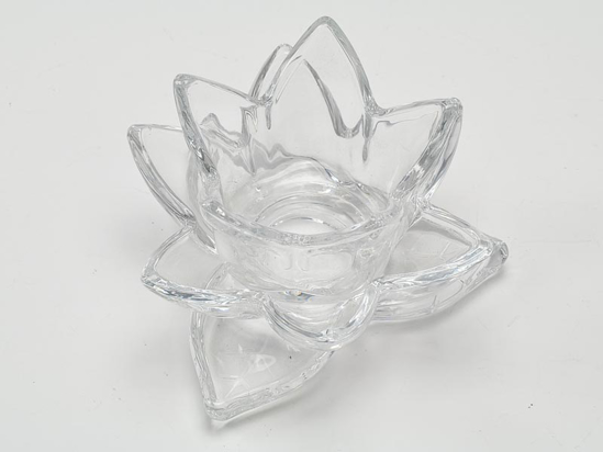 Porta Tealight A Fiore Di Loto In Cristallo - Portacandele Vetro Per Decorazioni Natale, Matrimoni E Festività - Foto 9