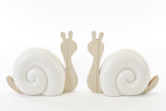 Immagine di LUMACA PORCELLANA E LEGNO