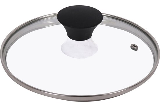 Immagine di COPERCHIO IN VETRO 20 CM UNIVERSALE CON BORDO IN ACCIAIO