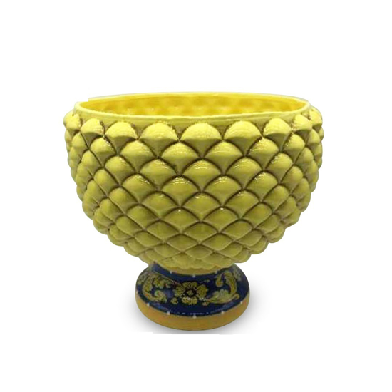 Immagine di ALZATA  IN CERAMIA.PIGNA  COLORE GIALLA H 30