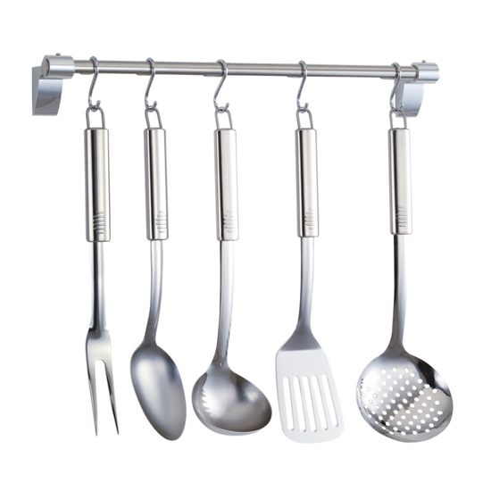 Immagine di SET 5 PEZZI MESTOLAME CON SOSTEGNO DA PARETE 45 CM LINEA CLUT