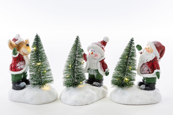 Immagine di BABBO NATALE RESINA CON LED ASSORTITI H 12.5