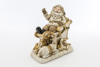 Immagine di BABBO NATALE RESINA CON SLITTA BEIGE CON LED H 25