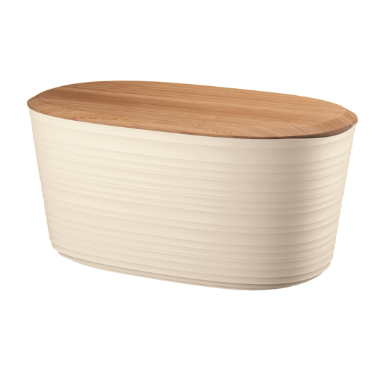 Immagine di CASSETTA PANE LINEA TIERRA CON COPERCHIO COLORE BIANCO LATTE