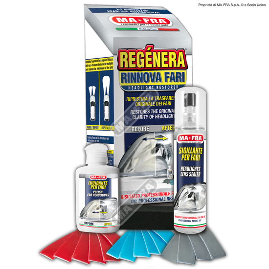 Immagine di KIT RINNOVA FARI AUTO E MOTO REGENERA HEADLIGHT MA-FRA