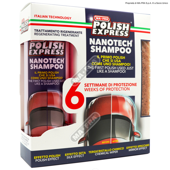Immagine di KITt POLISH EXPRESS MA-FRA SHAMPOO PER AUTO CON FORMULA NANOTECH DONA LUCENTEZZA E PROTEZIONE FINO A 6 SETTIMANE  250 ML