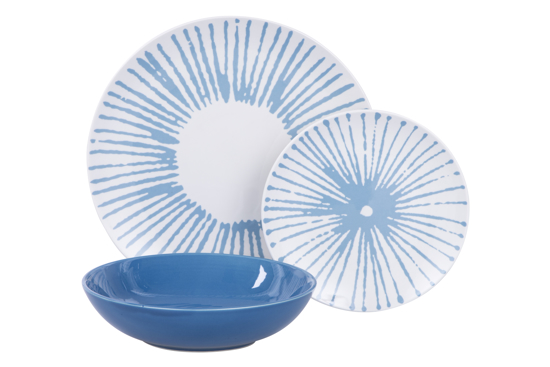 Immagine di SERVIZIO TAVOLA 18 PEZZI JELLY BLUETTO PORCELLANA