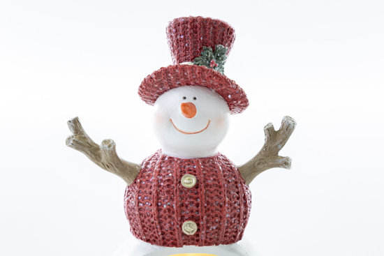 Immagine di PUPAZZO NEVE RESINA CON BABBONATALE CON LED H 18