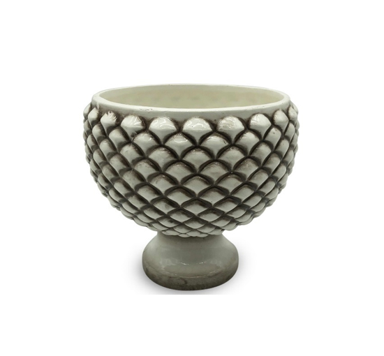 Immagine di ALZATA PIGNA COLORE BIANCO ANTICATO H 15