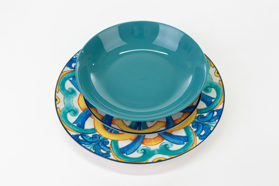 Immagine di SERVIZIO TAVOLA 18 PEZZI DECORO RIVIERA BLU