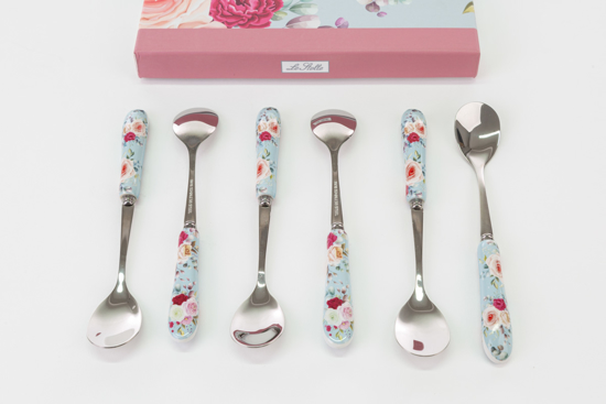 Immagine di SET 6 PEZZI CUCCHIAINI DECORO PINK&ROSE