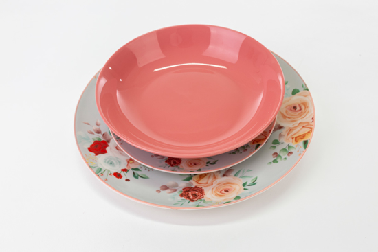 Immagine di SET 18 PEZZI TAVOLA DECORO PINK & ROSE