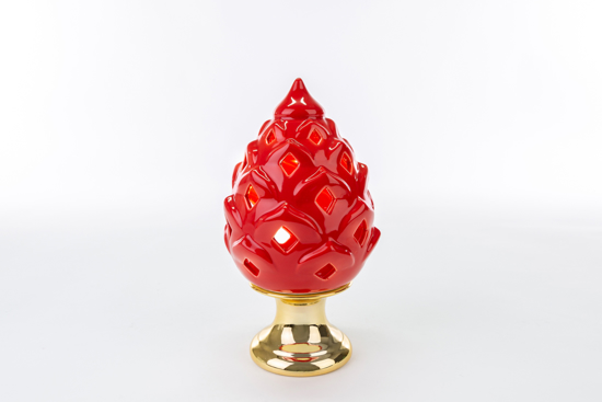 Immagine di PIGNA LED H 25  PORCELLANA LINEA ROSSO