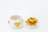 Immagine di SCATOLA CUORI ORO PORCELLANA H.7.5  LINEA GOLDEN HEARTS