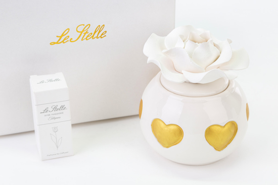 Immagine di PROFUMATORE CUORI ORO PORCELLANA LINEA GOLDEN HEARTS