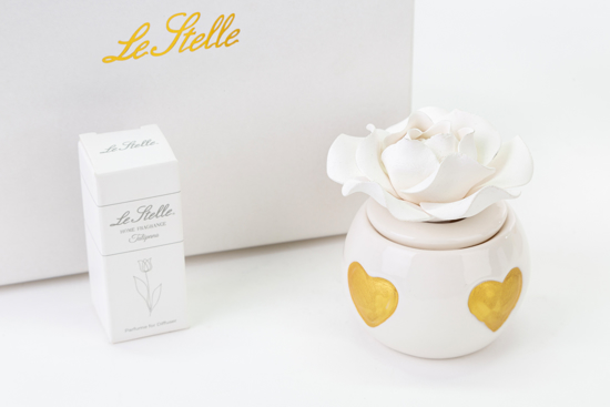 Immagine di PROFUMATORE CUORI ORO PORCELLANA LINEA GOLDEN HEARTS