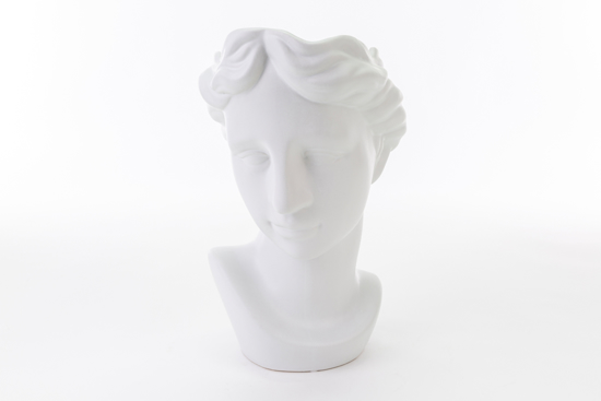 Immagine di VASO TESTA DONNA PORCELLANA BIANCA H.31