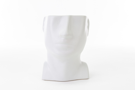 Immagine di VASO TESTA UOMO PORCELLANA BIANCO H 21.5