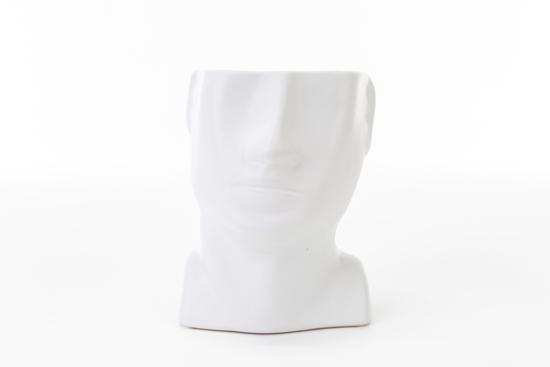 Immagine di VASO TESTA UOMO PORCELLANA BIANCO H 19.5