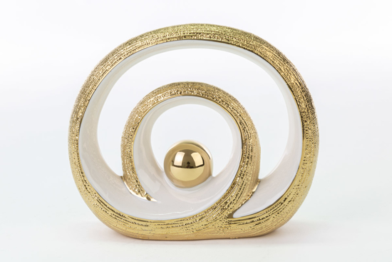 Immagine di CERCHI IN PORCELLANA ORO H.18 LINEA INSEPARABILI