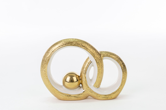 Immagine di CERCHI IN PORCELLANA ORO H.13.5 LINEA INSEPARABILI