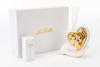 Immagine di PROFUMATORE CUORE LED PORCELLANA ORO CON LED H 10 LINEA GOLDEN TOUCH