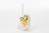 Immagine di PROFUMATORE CUORE LED PORCELLANA ORO CON LED H 10 LINEA GOLDEN TOUCH