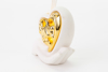 Immagine di PROFUMATORE CUORE LED PORCELLANA ORO CON LED H 10 LINEA GOLDEN TOUCH