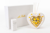 Immagine di PROFUMATORE CUORE LED PORCELLANA ORO CON LED H 10  LINEA GOLDEN TOUCH