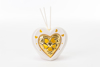 Immagine di PROFUMATORE CUORE LED PORCELLANA ORO CON LED H 10  LINEA GOLDEN TOUCH
