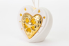 Immagine di PROFUMATORE CUORE LED PORCELLANA ORO CON LED H 10  LINEA GOLDEN TOUCH