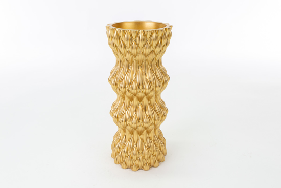 Immagine di VASO RESINA ORO H.27 LINEA ONDE ORO