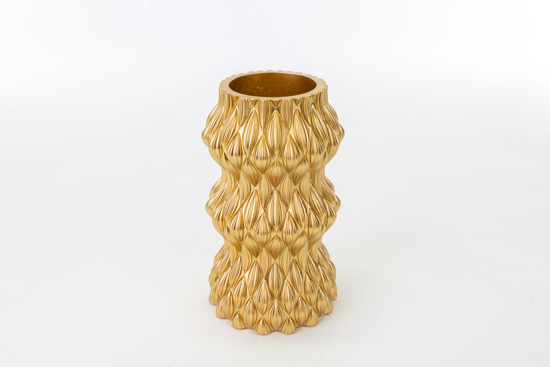 Immagine di VASO RESINA ORO H.20 LINEA ONDE ORO
