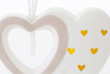 Immagine di PROFUMATORE CUORI PORCELLANA A LED H 11.5 LINEA PROFUMI D'AMORE