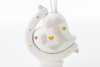 Immagine di PROFUMATORE CUORI PORCELLANA A LED H 13.5 LINEA PROFUMI D'AMORE