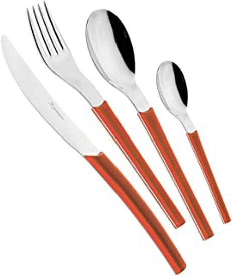 Immagine di SERVIZIO SET 24 PEZZI POSATE LOTO COLORE ARANCIO 1665C