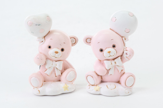 Immagine di ORSETTO RESINA CONFEZIONE 12 PEZZI COLORE ROSA H 6