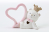 Immagine di ORSETTO CUORE PORCELLANA COLORE ROSA H 8