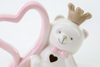 Immagine di ORSETTO CUORE PORCELLANA COLORE ROSA H 8