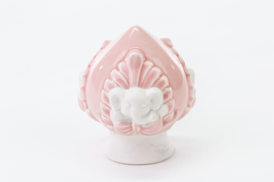 Immagine di POMO ELEFANTE PORCELLANA COLOR ROSA H 8